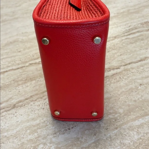 Coach Dempsey Straw Miami Tote 22 Crossbody in Red - Picture 5 of 11